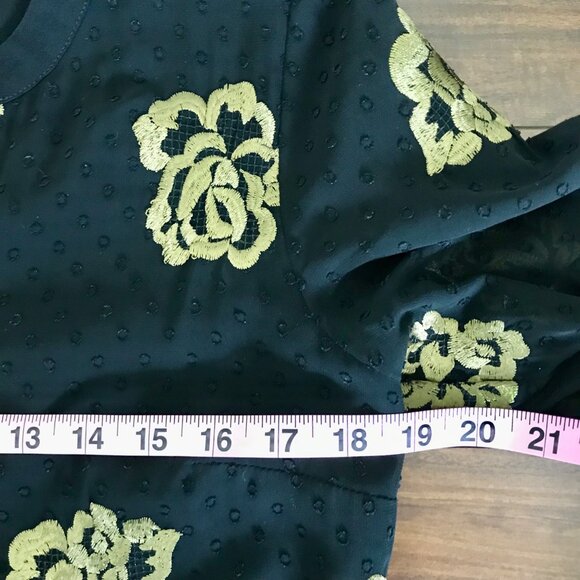 Cabi Women's Black Swiss Dot Gold Foil Occasion‎ Shift Dress Style #3697 Size S - Picture 11 of 12